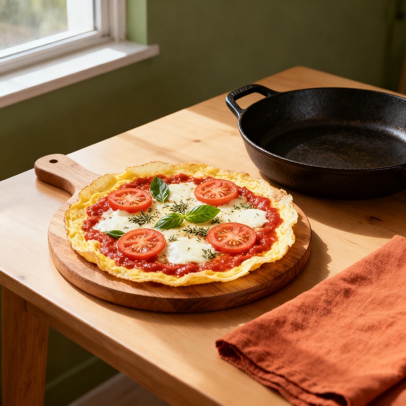 Pizza de frigideira de tapioca